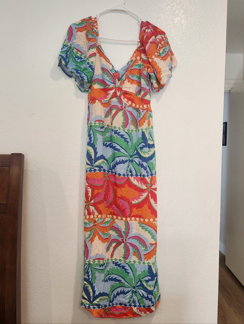 Blue Steel tropical-print midi dress M NWOT